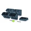 Set 4 ghivece decorative de flori, modular, antracit, 4x1 L, 19.5x11.4x47.5 cm, Mini Cascade