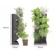 Set 4 ghivece decorative de flori, modular, antracit, 4x1 L, 19.5x11.4x47.5 cm, Mini Cascade