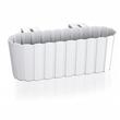 Set 4 jardiniere decorative cu suport de plastic, alb, 4.9 L, 38.3x21.2x13 cm, Boardee Hook