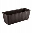 Set 4 jardiniere decorative, Prosperplast, imitatie ratan, maro, 49.2x17.2x17.4 cm