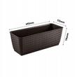 Set 4 jardiniere decorative, Prosperplast, imitatie ratan, maro, 49.2x17.2x17.4 cm