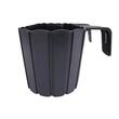 Set 4 jardiniere decorative cu suport de plastic, antracit, 4.9 L, 38.3x21.2x13 cm, Boardee Hook