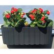 Set 4 jardiniere decorative cu suport de plastic, antracit, 4.9 L, 38.3x21.2x13 cm, Boardee Hook