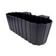 Set 4 jardiniere decorative cu suport de plastic, antracit, 4.9 L, 38.3x21.2x13 cm, Boardee Hook