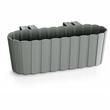 Set 4 jardiniere decorative cu suport de plastic, gri, 4.9 L, 38.3x21.2x13 cm, Boardee Hook