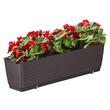 Set 4 jardiniere decorative cu suport metalic, Prosperplast, imitatie ratan, maro, 49.2x17.2x17.4 cm