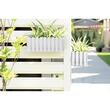 Set 4 jardiniere decorative cu suport metalic, sistem irigare,​​​​​​​ alb, 38x18x16.2 cm, Boardee Fencycase W