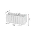 Set 4 jardiniere decorative cu suport metalic, sistem irigare,​​​​​​​ alb, 38x18x16.2 cm, Boardee Fencycase W