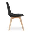 Set 4 scaune bucatarie/living, Artool, Bora, catifea neagra, picioare lemn natur, 44.5x54x81.5 cm