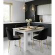 Set 4 scaune bucatarie/living, Artool, Inca, catifea neagra, picioare metal auriu, 49x55x78 cm
