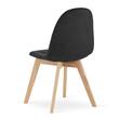 Set 4 scaune bucatarie/living, Artool, Bora, catifea neagra, picioare lemn natur, 44.5x54x81.5 cm