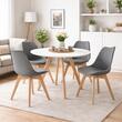 Set 4 scaune bucatarie/living, Artool, Mark, PP grafit, picioare lemn natur, 49x43x82 cm
