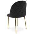 Set 4 scaune bucatarie/living, Artool, Inca, catifea neagra, picioare metal auriu, 49x55x78 cm