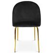 Set 4 scaune bucatarie/living, Artool, Inca, catifea neagra, picioare metal auriu, 49x55x78 cm