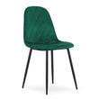 Set 4 scaune bucatarie/living, Artool, Asti, catifea, metal, verde si negru, 44.5x50.5x87.5 cm