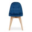 Set 4 scaune bucatarie/living, Artool, Bora, catifea, lemn, albastru, 44.5x54x81.5 cm