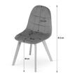 Set 4 scaune bucatarie/living, Artool, Bora, catifea, lemn, bej, 44.5x54x81.5 cm