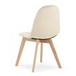 Set 4 scaune bucatarie/living, Artool, Bora, catifea, lemn, bej, 44.5x54x81.5 cm