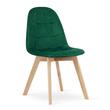 Set 4 scaune bucatarie/living, Artool, Bora, catifea, lemn, verde, 44.5x54x81.5 cm