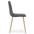 Set 4 scaune bucatarie/living, Artool, Kara, catifea, metal, gri si natur, 44.5x50.5x87 cm