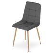 Set 4 scaune bucatarie/living, Artool, Kara, catifea, metal, gri si natur, 44.5x50.5x87 cm