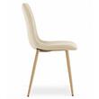 Set 4 scaune bucatarie/living, Artool, Lava, catifea, metal, bej deschis, 45x55x86 cm