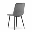 Set 4 scaune bucatarie/living, Artool, Lava, catifea, metal, gri si negru, 43x51x90 cm