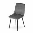 Set 4 scaune bucatarie/living, Artool, Lava, catifea, metal, gri si negru, 43x51x90 cm