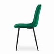 Set 4 scaune bucatarie/living, Artool, Lava, catifea, metal, verde si negru, 43x51x90 cm