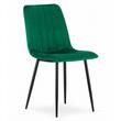 Set 4 scaune bucatarie/living, Artool, Lava, catifea, metal, verde si negru, 43x51x90 cm