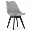 Set 4 scaune bucatarie/living, Artool, Mark, PP, lemn, gri si negru, 49x55.5x82.5 cm