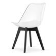 Set 4 scaune bucatarie/living, Artool, Mark, PP, lemn, transparent si negru, 49x43x82 cm