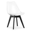 Set 4 scaune bucatarie/living, Artool, Mark, PP, lemn, transparent si negru, 49x43x82 cm