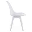 Set 4 scaune bucatarie/living, Artool, Mark, PP, piele ecologica, alb, 49x43x82 cm