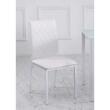 Set 4 scaune bucatarie/living, Ethel, piele ecologica, metal, alb, 41x50x91 cm