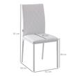 Set 4 scaune bucatarie/living, Ethel, piele ecologica, metal, alb, 41x50x91 cm