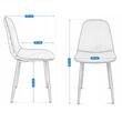 Set 4 scaune bucatarie/living, Jumi, Vigo, catifea, metal, albastru marin si natur, 44x52x85 cm