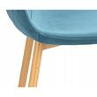 Set 4 scaune bucatarie/living, Jumi, Vigo, catifea, metal, albastru marin si natur, 44x52x85 cm