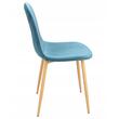 Set 4 scaune bucatarie/living, Jumi, Vigo, catifea, metal, albastru marin si natur, 44x52x85 cm