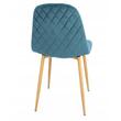 Set 4 scaune bucatarie/living, Jumi, Vigo, catifea, metal, albastru marin si natur, 44x52x85 cm