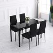 Set 4 scaune bucatarie/living, Tay, poliester, metal, negru, 41x50x97 cm