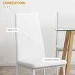 Set 4 scaune bucatarie/living, Tomlo, piele PVC, otel, alb, 41x50x97 cm