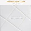 Set 4 scaune bucatarie/living, Tomlo, piele PVC, otel, alb, 41x50x97 cm