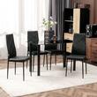 Set 4 scaune bucatarie/living, Tomlo, piele PVC, otel, negru, 41x50x97 cm