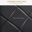 Set 4 scaune bucatarie/living, Tomlo, piele PVC, otel, negru, 41x50x97 cm