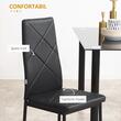 Set 4 scaune bucatarie/living, Tomlo, piele PVC, otel, negru, 41x50x97 cm