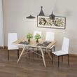 Set 4 scaune bucatarie/living, Tomlo, poliester, metal, alb si negru, 41x50x97 cm
