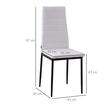 Set 4 scaune bucatarie/living, Tomlo, poliester, metal, alb si negru, 41x50x97 cm