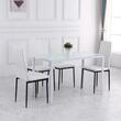 Set 4 scaune bucatarie/living, Tomlo, poliester, metal, alb si negru, 41x50x97 cm