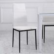 Set 4 scaune bucatarie/living, Tomlo, poliester, metal, alb si negru, 41x50x97 cm